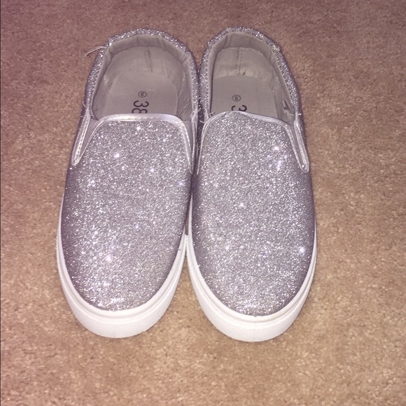 Vans Shoes - Silver slip ons