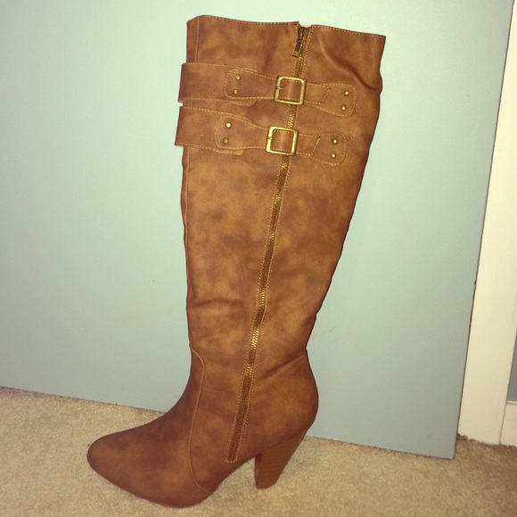 Faux leather boots