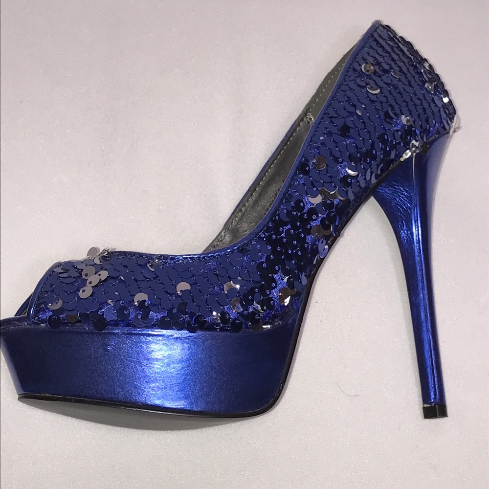 Blue glitter fancy heels