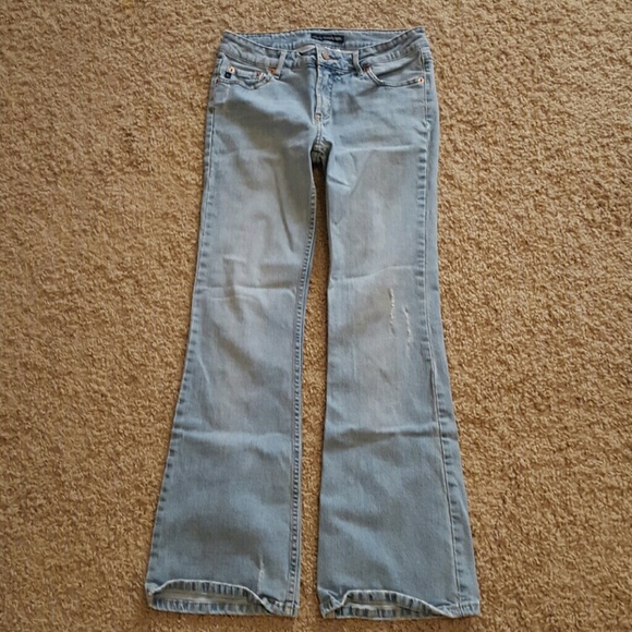 Light faded color blue jeans