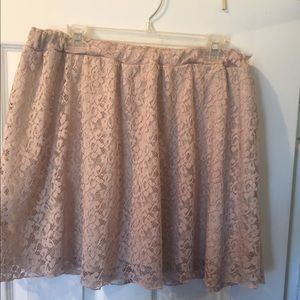 Very pale pink floral lace skirt