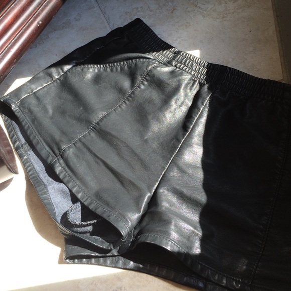 Black Leather Shorts