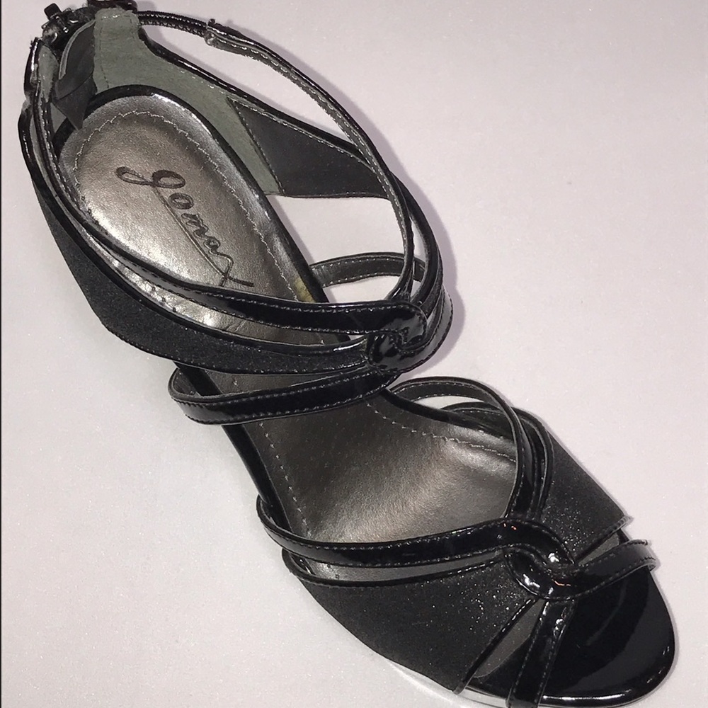 Fancy black glittered heels.