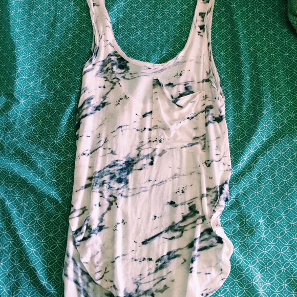 Marble blue and white tank top NEVER WORN