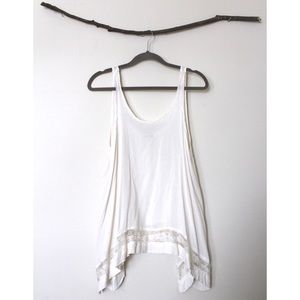 Free People Lace-Trim Tank cream size small