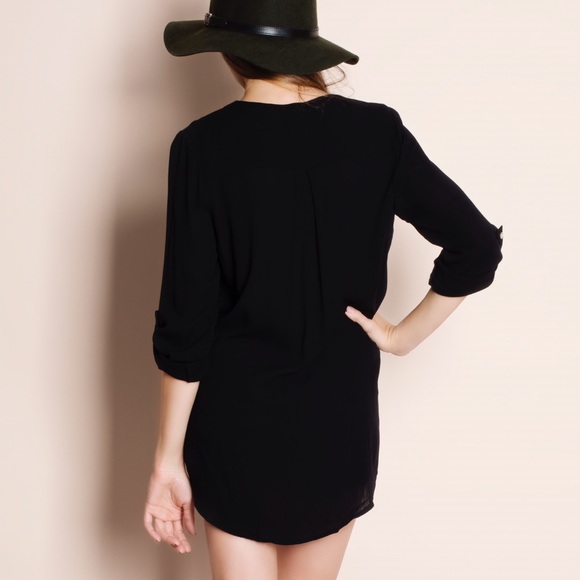 1HRSALE Lace Up Faux Wrap Top - Picture 3 of 4