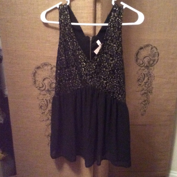 Sparkle top with sheer flowy bottom