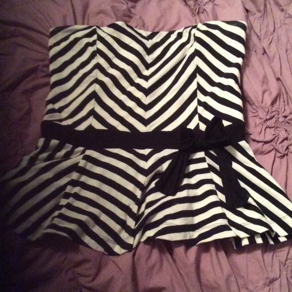 Peplum top with bow
