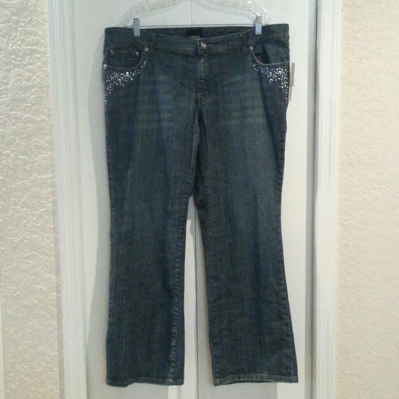Plus Size 20 Dark Denim Jeans straight Leg - Picture 1 of 4