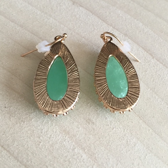 💥LAST ONE💥 Mint Druzy Drusy Tear Drop Earrings - Picture 3 of 3