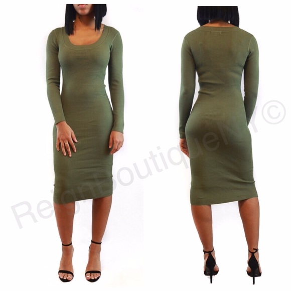 Army Ribbed Dress - Picture 2 of 4