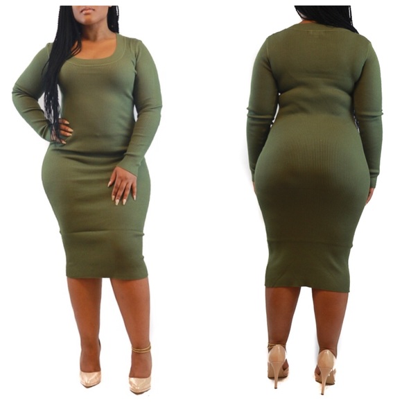 Army Ribbed Dress - Picture 3 of 4