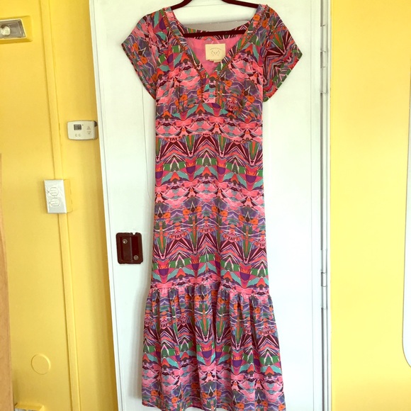 Anthropologie geometric maxi dress