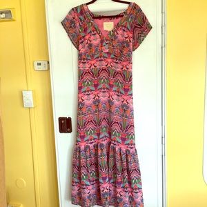 Anthropologie geometric maxi dress