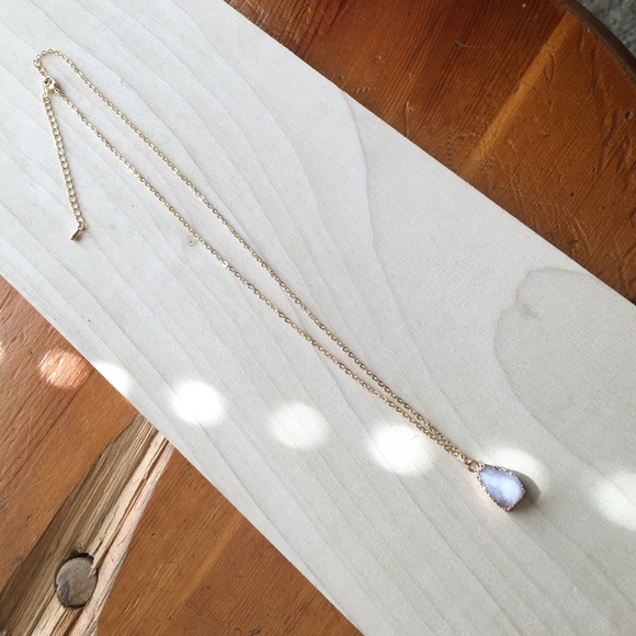 Grey Druzy Drusy Stone Necklace - Picture 2 of 3