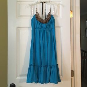Blue halter dress