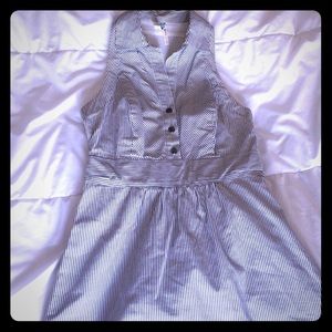 Maeve navy and white striped dress