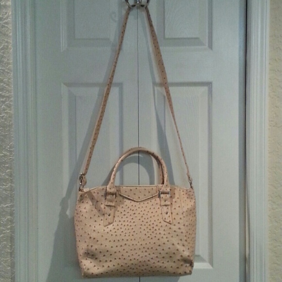 Nude pebbled leather cross body purse bag - Picture 1 of 3