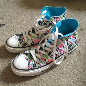 White converse with designs