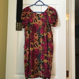 Floral print dress w/ belt