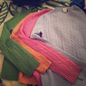 J. Crew Cable knit sweaters