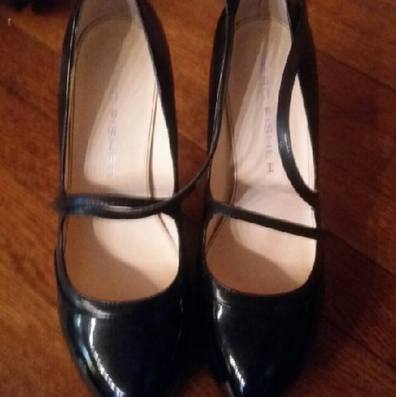 Ladies black Ankle strap shoe