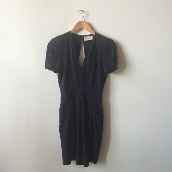 Open Back Navy Dress
