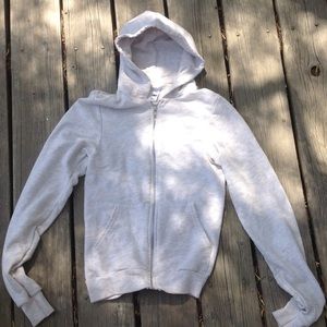 American Apparel off white oatmeal zip up hoodie