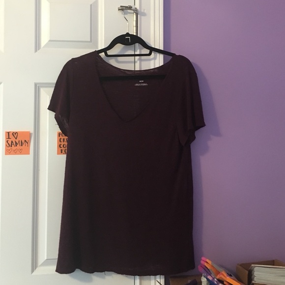Maroon V-Neck Tee