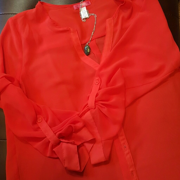 Sheer utility blouse, great swimsuit cover.
