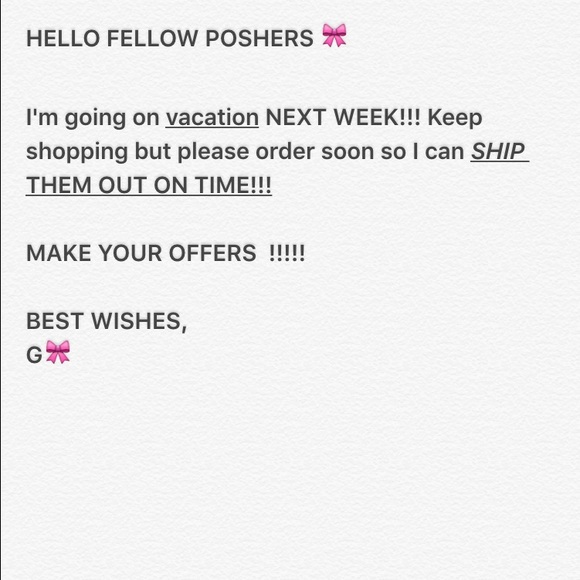 VACATION NEXT WEEK!!! Make your orders soon!!!!