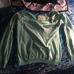loose light green sweater