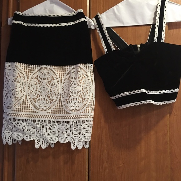 Crop top and skirt