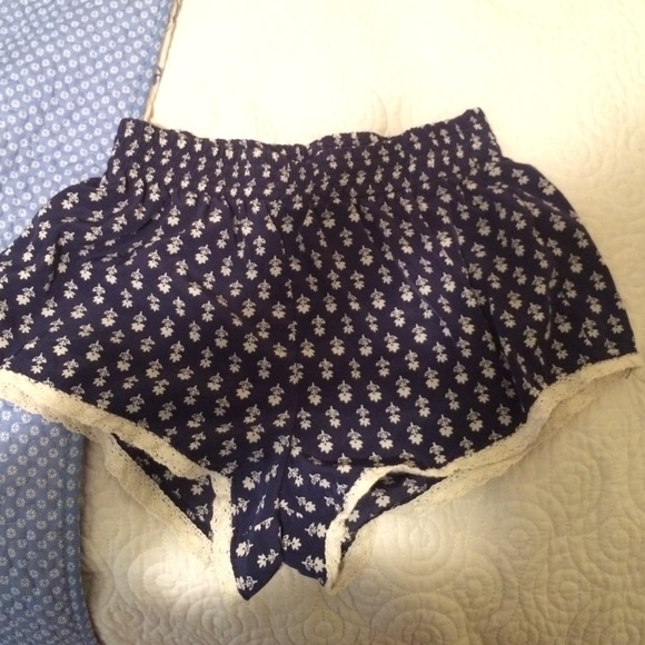 Forever 21 Pants - Navy blue and cream shorts