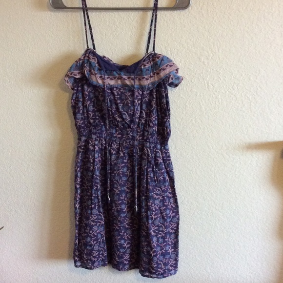 Purple floral print sun dress 🌷🌸💐