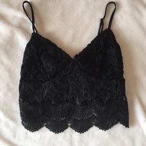 crop top black lace