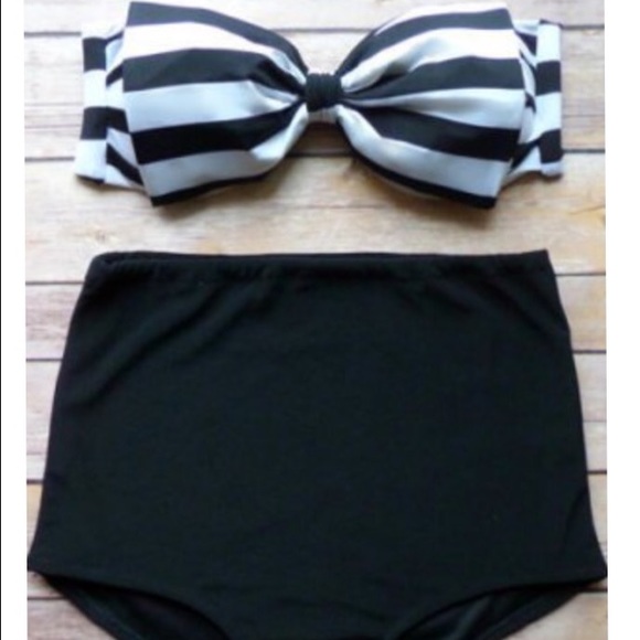 🎉Summer Sale🎉High waisted swim suit with bow top