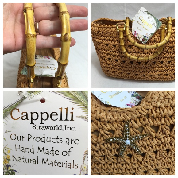 Last One!! NWT Cappelli Straw Starfish Handbag - Picture 2 of 3
