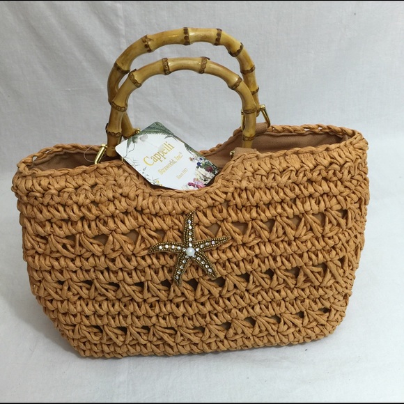 Last One!! NWT Cappelli Straw Starfish Handbag - Picture 3 of 3