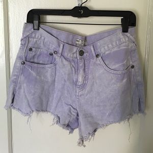 Free People Lavender High Waisted Cut Offs