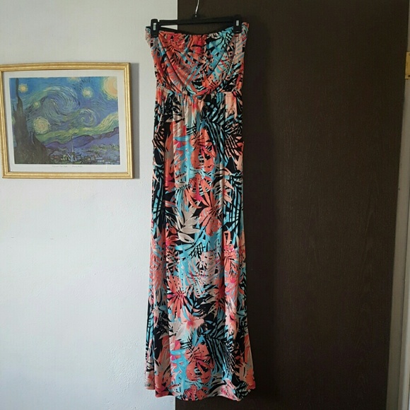 Strapless maxi dress