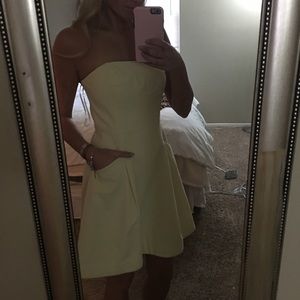 Yellow seersucker spring dress