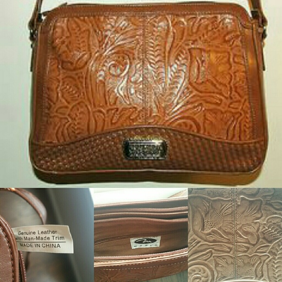 Retro Floral Leather Marlo Shoulder Bag