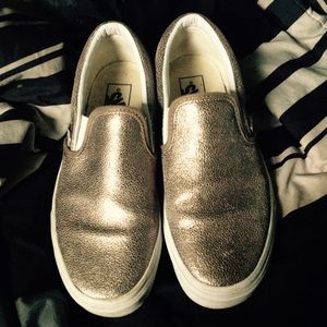 Gold metallic slipons