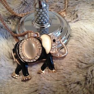 Betsey Johnson Rose Gold Elephant Necklace