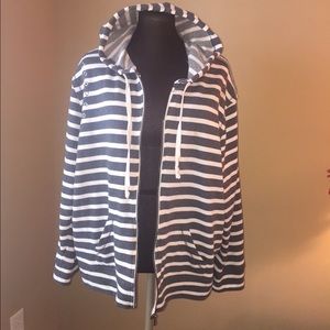 Lane Bryant Zipper front stripped hoodie