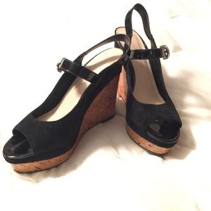 Black wedge shoes