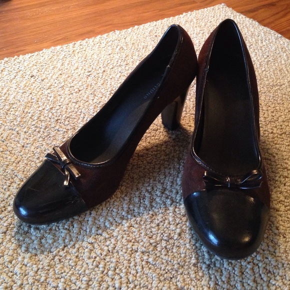 Black and brown heels