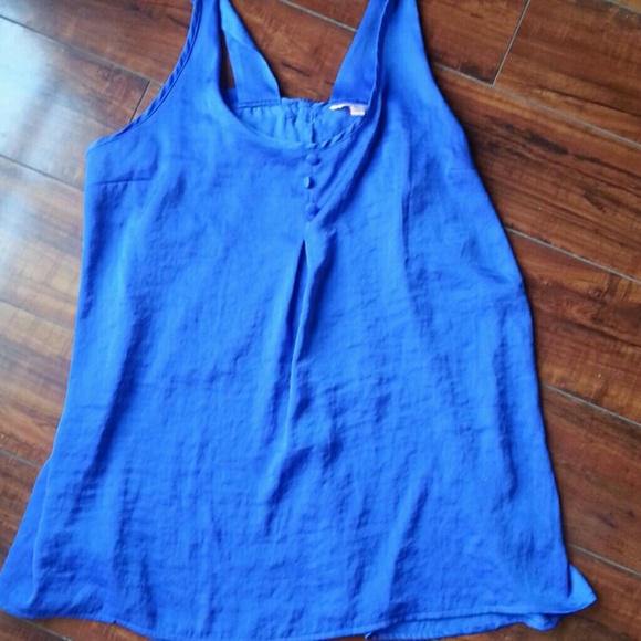 Blue silky shirt with bow size med