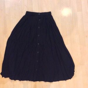 American Apparel long black buttoned skirt